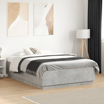 Bed Frame without Mattress Concrete Grey 120x190 cm Small Double