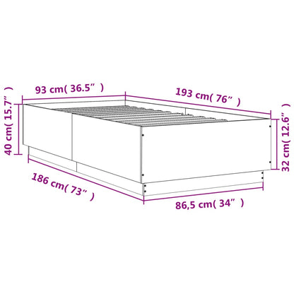Bed Frame without Mattress White 90x190 cm Single