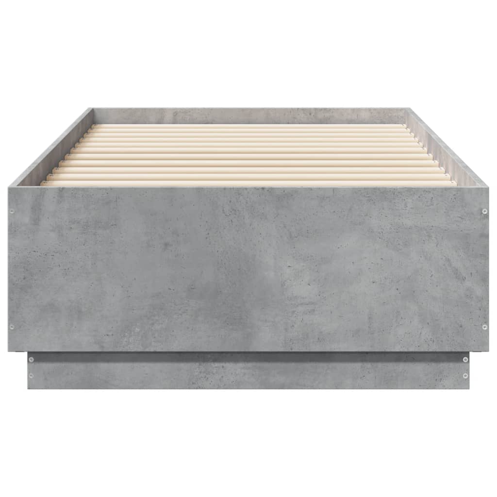 Bed Frame without Mattress Concrete Grey 90x190 cm Single