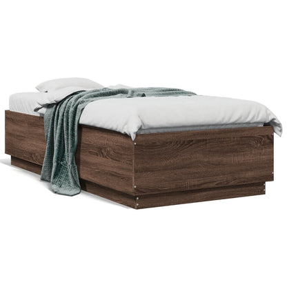Bed Frame without Mattress Brown Oak 90x190 cm Single
