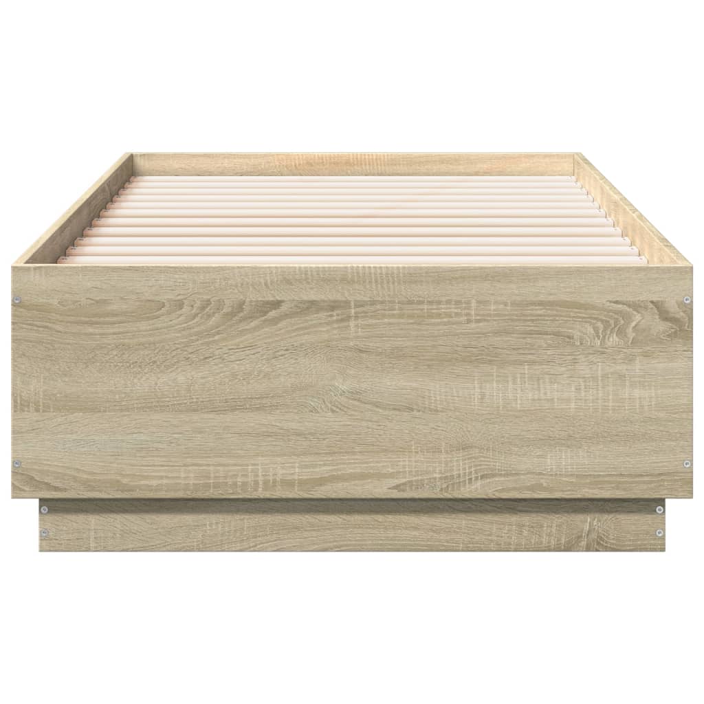 Bed Frame without Mattress Sonoma Oak 75x190 cm Small Single