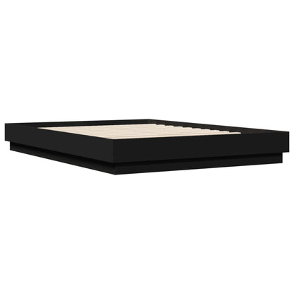 Bed Frame with LED without Mattress Black 150x200 cm King Size
