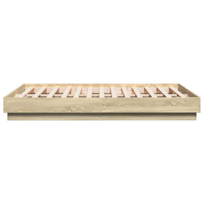 Bed Frame with LED without Mattress Sonoma Oak 120x190 cm