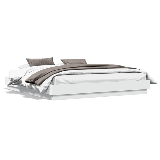 Bed Frame | White | Engineered wood | 200x200 cm | Durable | Bed Frame