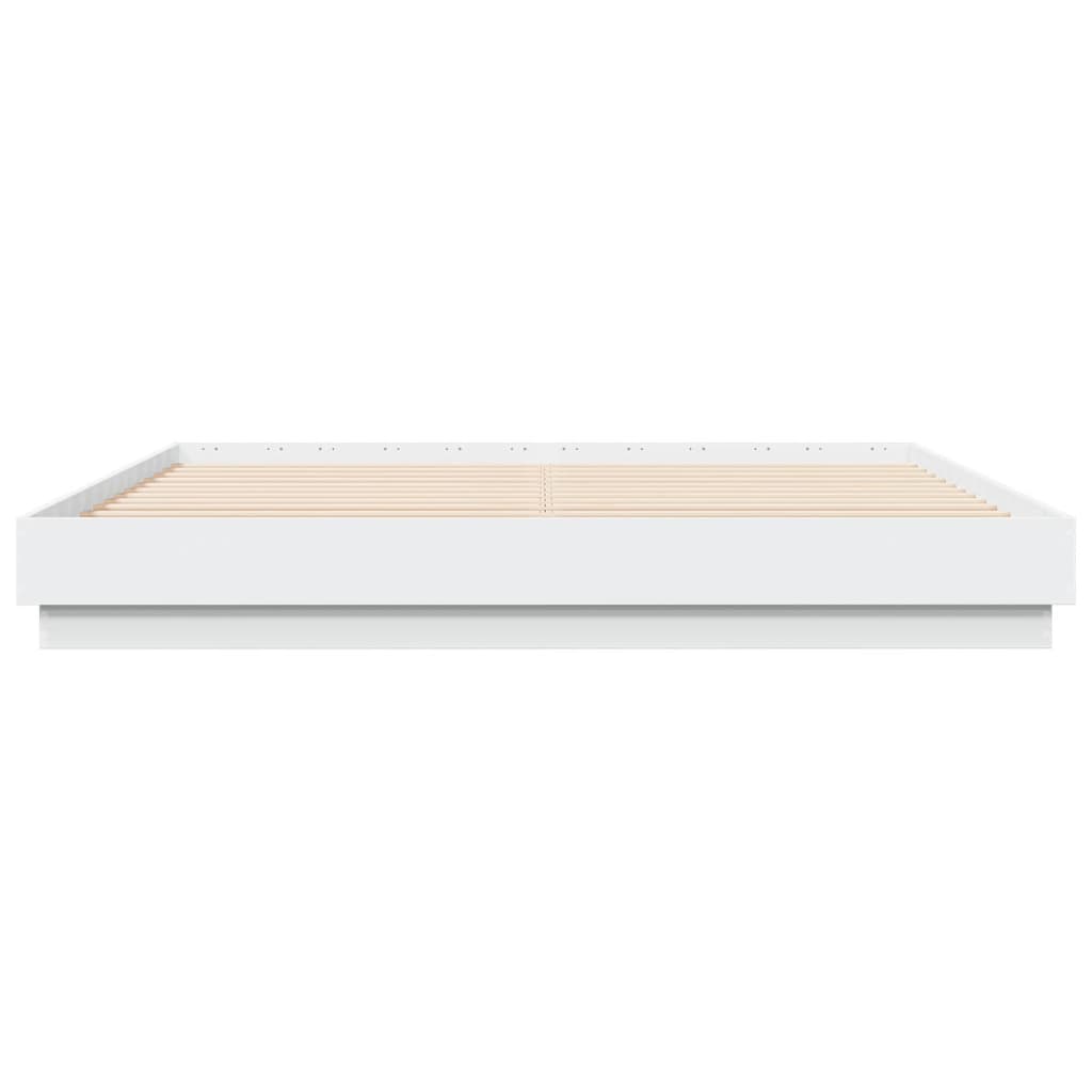 Bed Frame | White | Engineered wood | 200x200 cm | Durable | Bed Frame