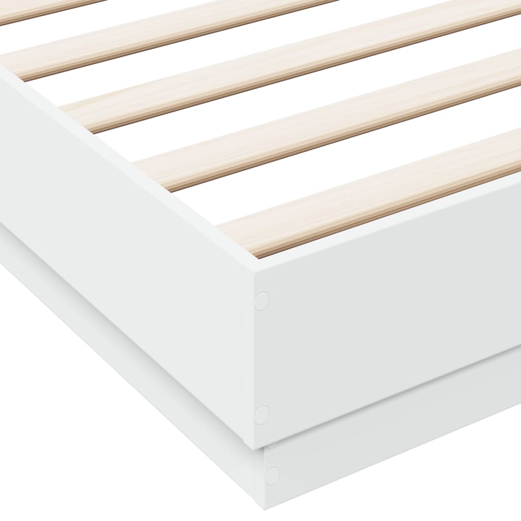 Bed Frame | White | Engineered wood | 200x200 cm | Durable | Bed Frame