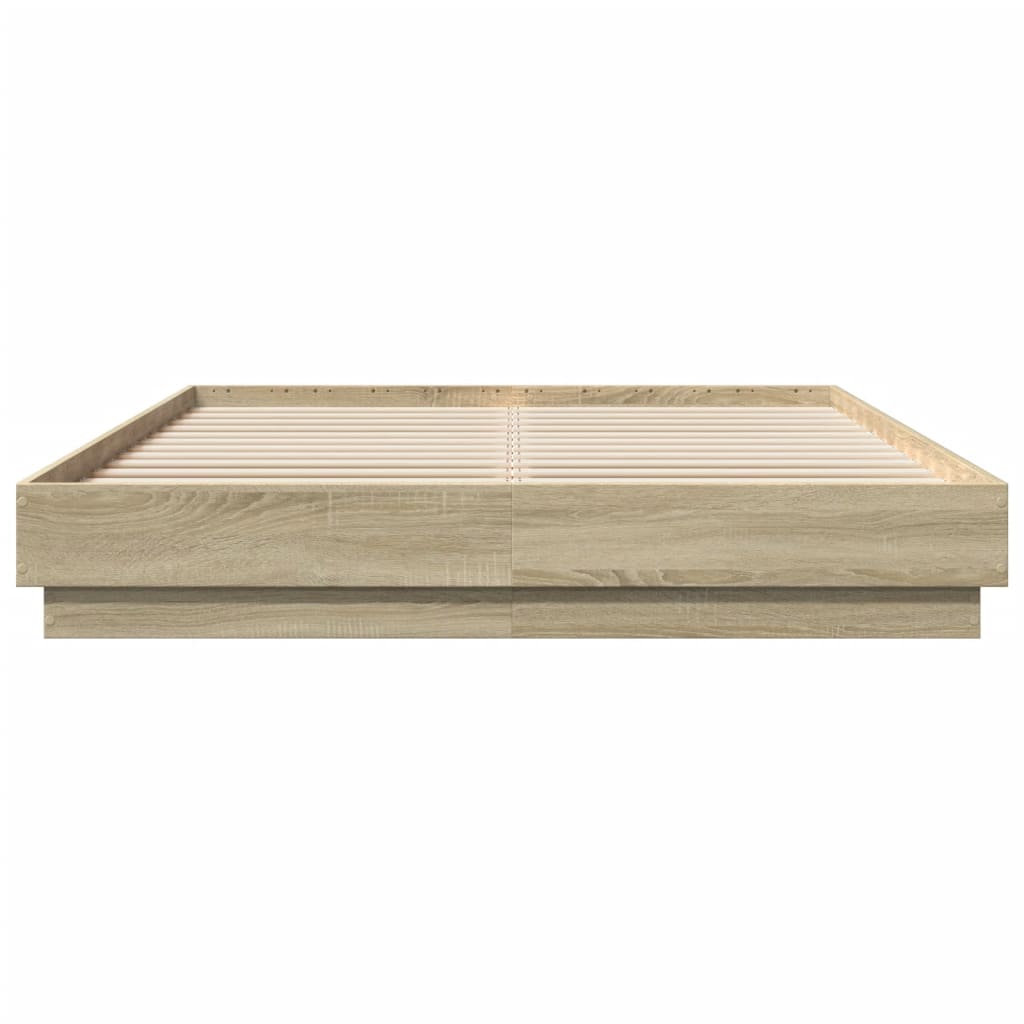 Bed Frame | Sonoma oak | Engineered wood, Plywood | Double |  Simple