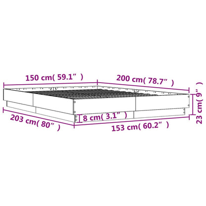Bed Frame without Mattress White 150x200 cm King Size