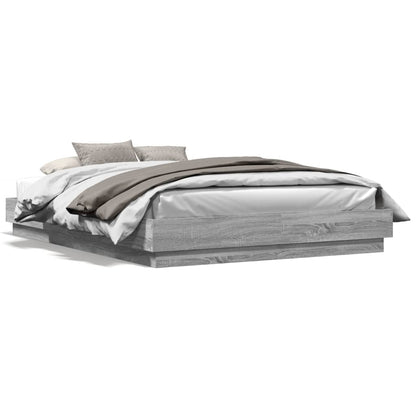 Bed Frame | Grey Sonoma | Engineered Wood | King |  Durable  | Bed Frame