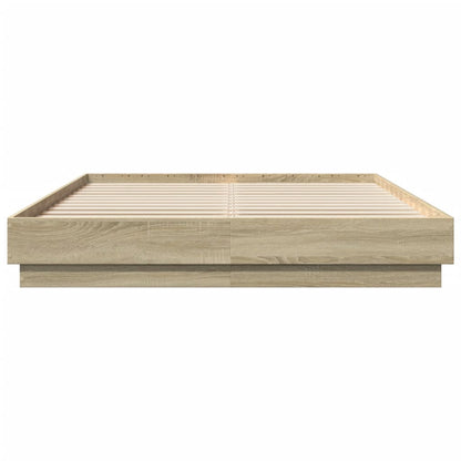 Bed Frame without Mattress Sonoma Oak 140x200 cm