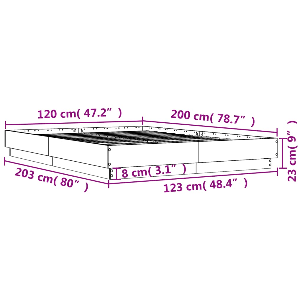 Bed Frame | White | Engineered wood | Double | Durable | Bed Frame