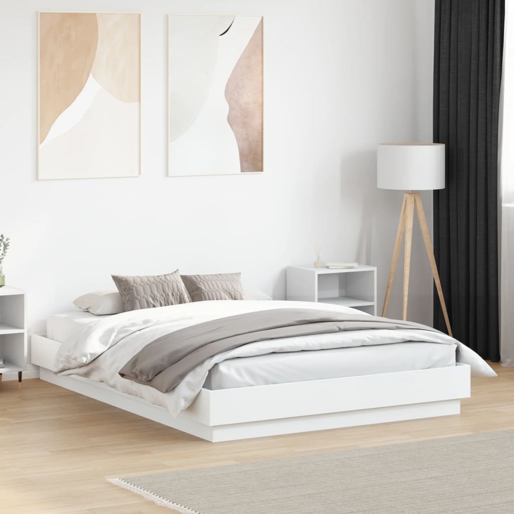 Bed Frame | White | Engineered Wood, Plywood | Double | Sturdy