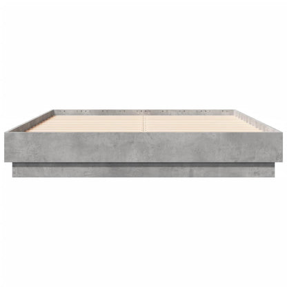 Bed Frame without Mattress Concrete Grey 120x190 cm Small Double