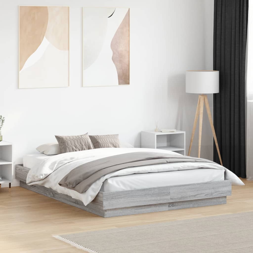 Bed Frame | Grey Sonoma | Engineered wood, Plywood | Small Double