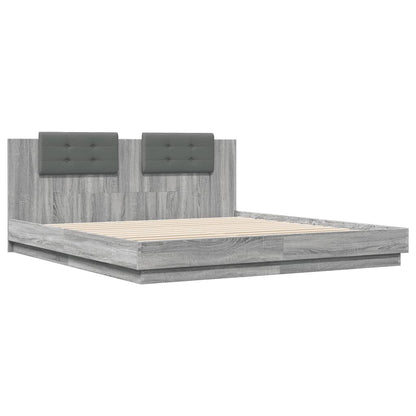 Bed Frame without Mattress Grey Sonoma 200x200cm
