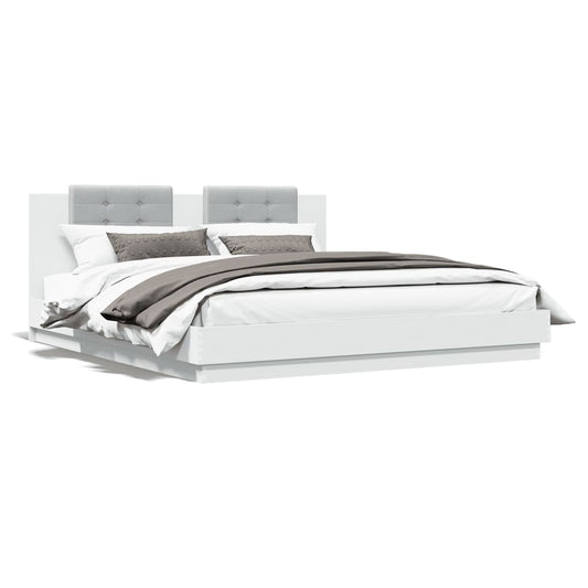 Bed Frame without Mattress White 160x200 cm
