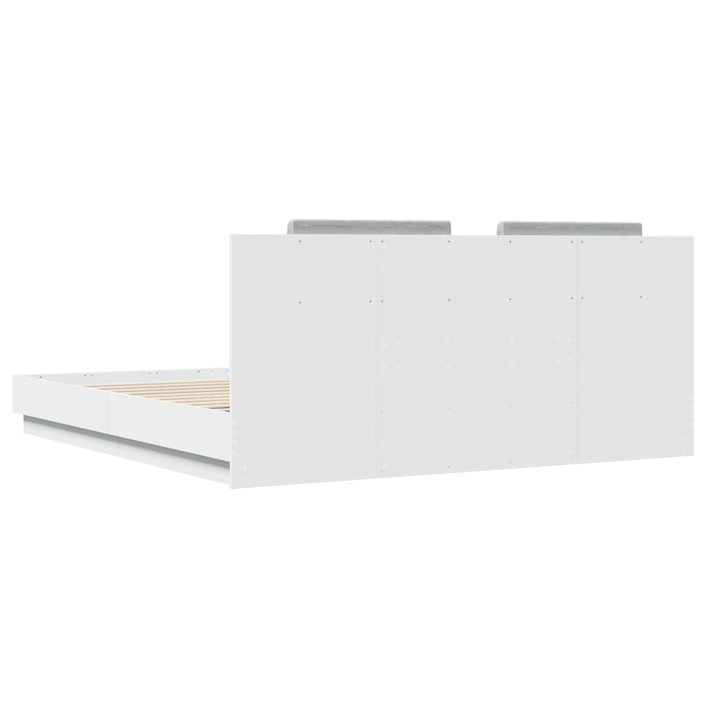Bed Frame without Mattress White 160x200 cm