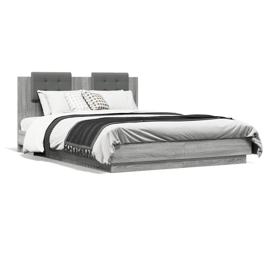 Bed Frame without Mattress Grey Sonoma 140x200 cm