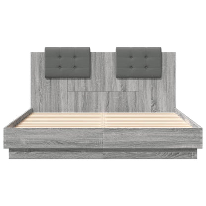 Bed Frame without Mattress Grey Sonoma 140x200 cm