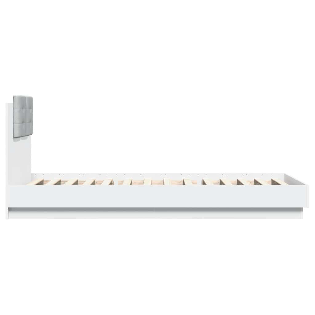 Bed Frame with Headboard White 90x200 cm Engineered Wood