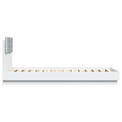 Bed Frame with Headboard White 90x200 cm Engineered Wood