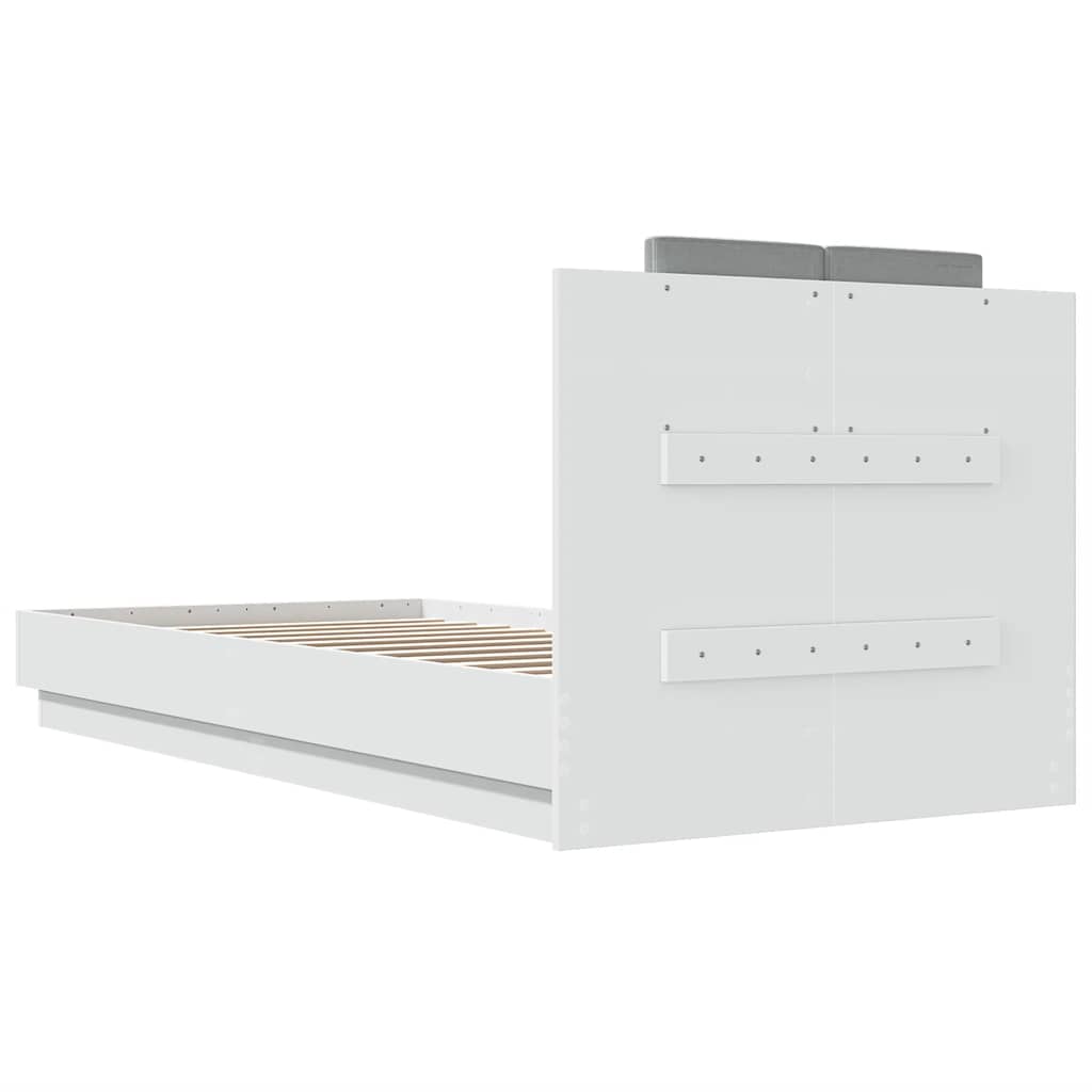Bed Frame with Headboard White 90x200 cm Engineered Wood