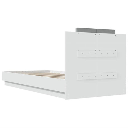 Bed Frame with Headboard White 90x200 cm Engineered Wood