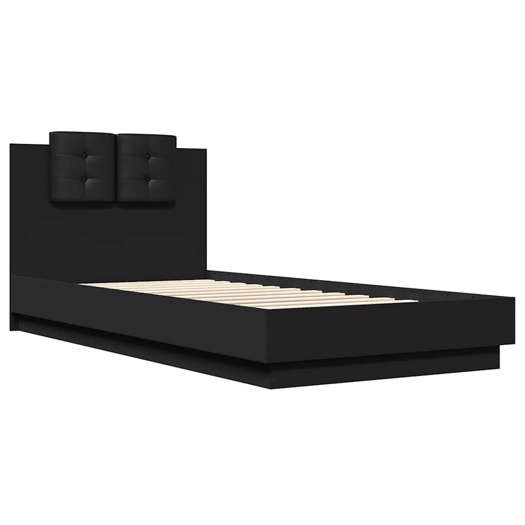Bed Frame without Mattress Black 90x200 cm