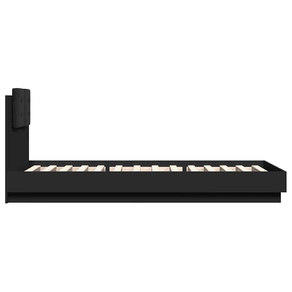 Bed Frame without Mattress Black 90x200 cm