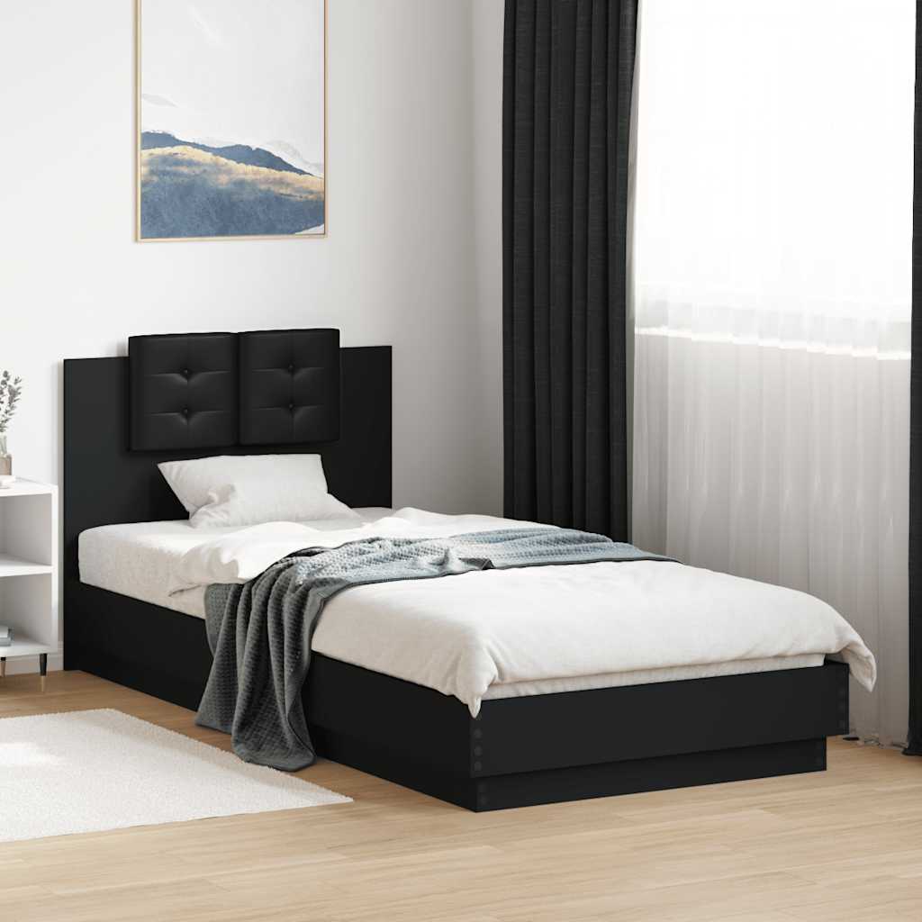 Bed Frame without Mattress Black 90x200 cm