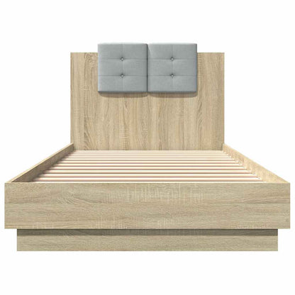 Bed Frame with Headboard Sonoma Oak 90x200 cm Engineered Wood