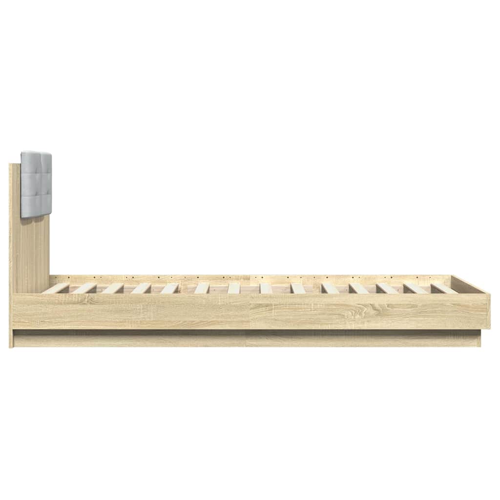 Bed Frame with Headboard Sonoma Oak 90x200 cm Engineered Wood