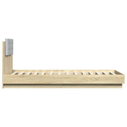 Bed Frame with Headboard Sonoma Oak 90x200 cm Engineered Wood