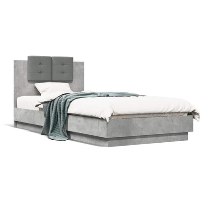 Bed Frame without Mattress Concrete Grey 90x200 cm