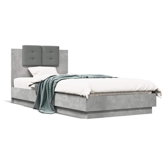 Bed Frame without Mattress Concrete Grey 90x200 cm
