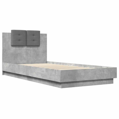 Bed Frame without Mattress Concrete Grey 90x200 cm