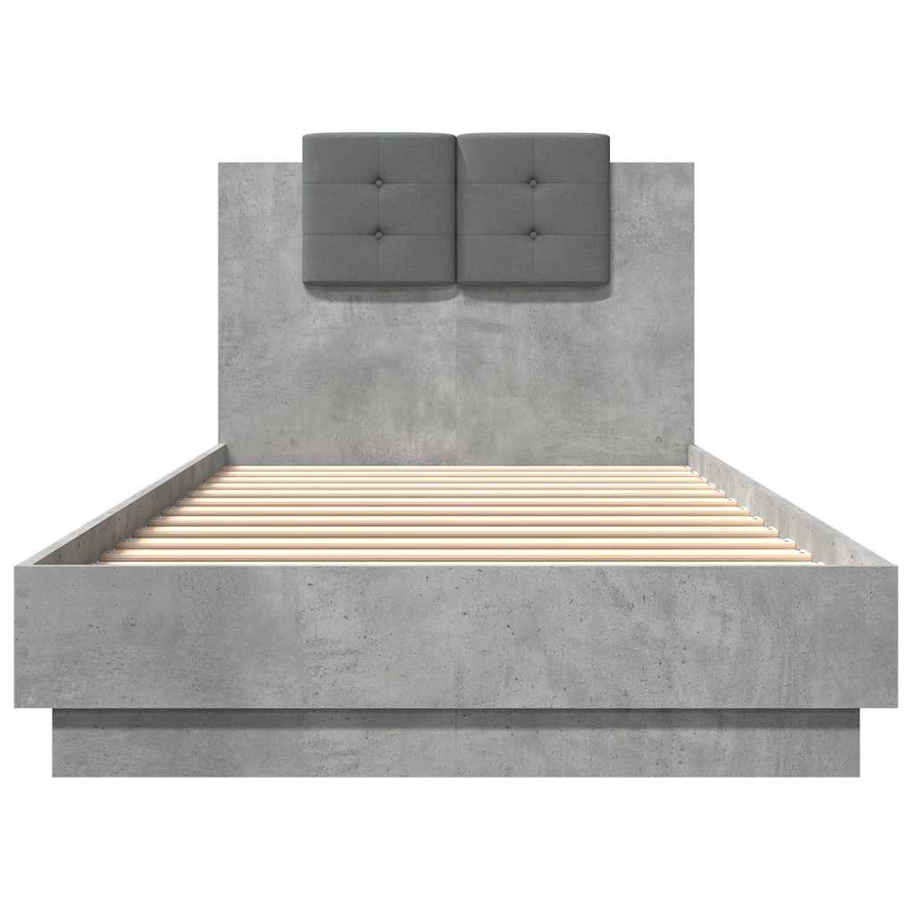 Bed Frame without Mattress Concrete Grey 90x200 cm
