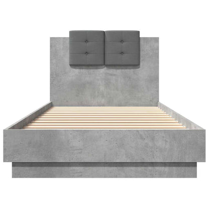 Bed Frame without Mattress Concrete Grey 90x200 cm