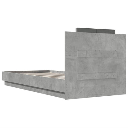 Bed Frame without Mattress Concrete Grey 90x200 cm