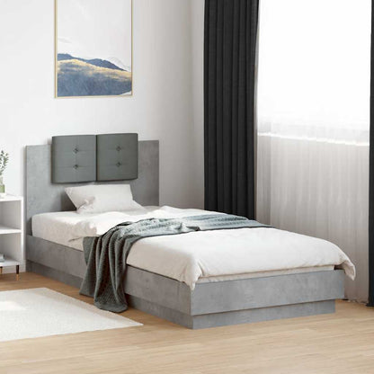 Bed Frame without Mattress Concrete Grey 90x200 cm