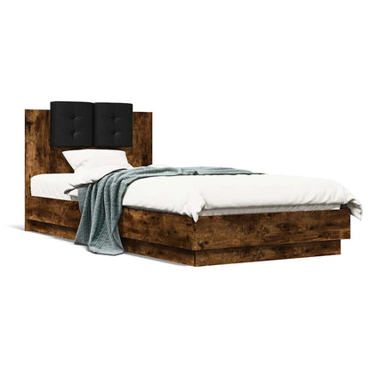 Bed Frame without Mattress Smoked Oak 90x200 cm