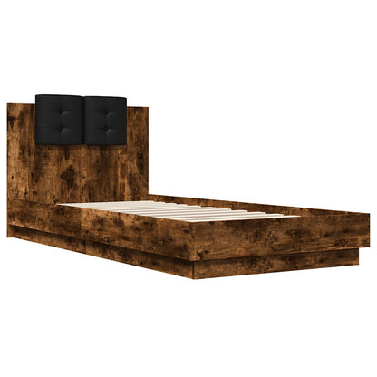Bed Frame without Mattress Smoked Oak 90x200 cm