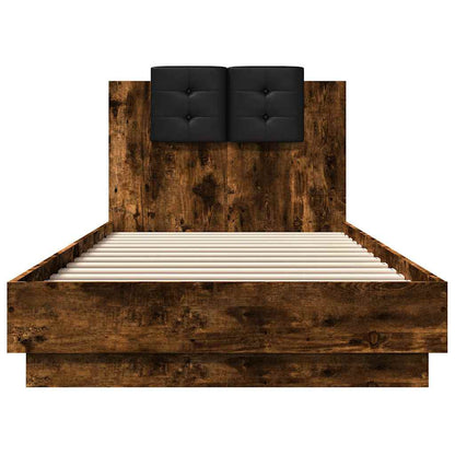 Bed Frame without Mattress Smoked Oak 90x200 cm