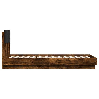 Bed Frame without Mattress Smoked Oak 90x200 cm