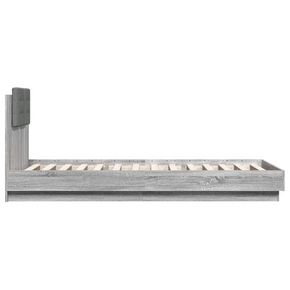 Bed Frame with Headboard Grey Sonoma 90x200 cm Engineered Wood