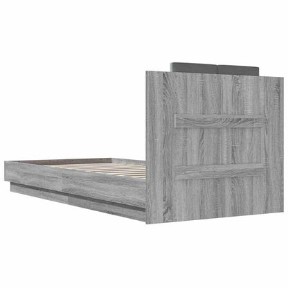 Bed Frame with Headboard Grey Sonoma 90x200 cm Engineered Wood