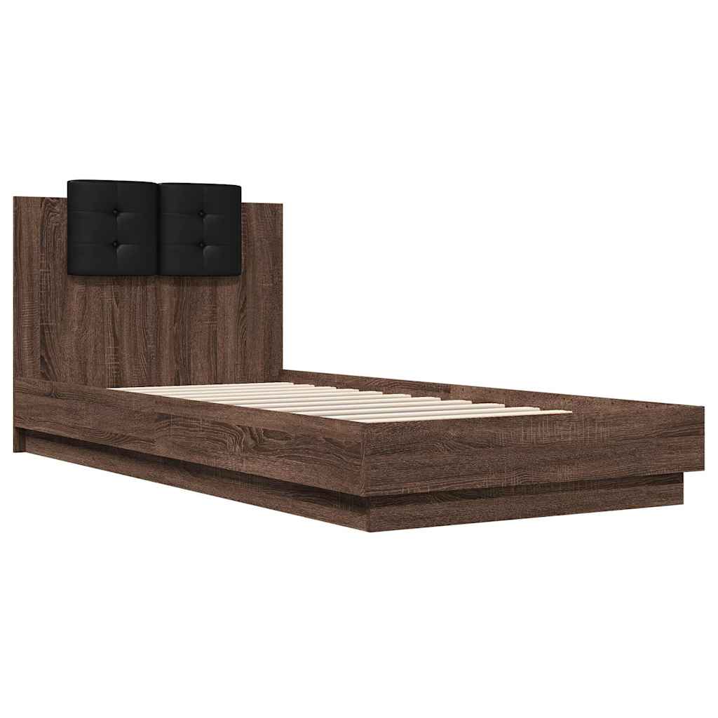 Bed Frame without Mattress Brown Oak 90x200 cm