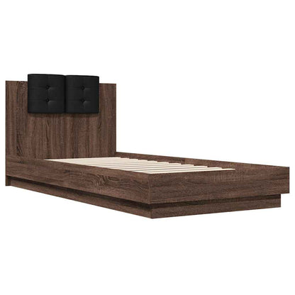 Bed Frame without Mattress Brown Oak 90x200 cm
