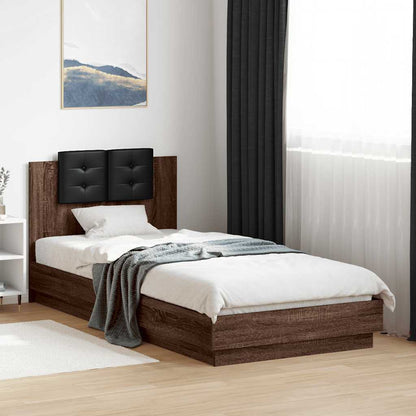 Bed Frame without Mattress Brown Oak 90x200 cm
