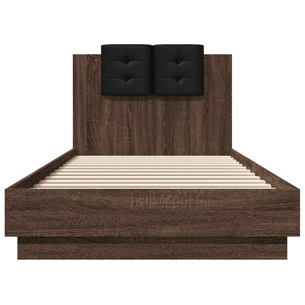 Bed Frame without Mattress Brown Oak 90x200 cm